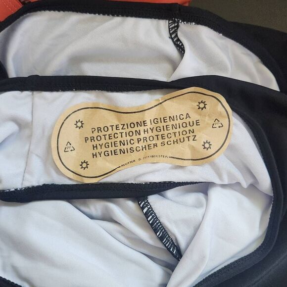 EoMenie Brown and Black One-Piece Swimsuit with Cut-Out NWT Size Small - Picture 8 of 10